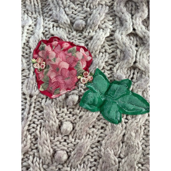 Madam P. Upcycled Cable Pullover Sweater sz.  M #AL - Picture 11 of 14